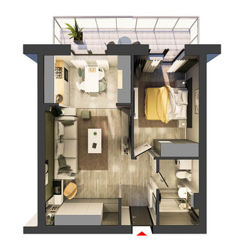Apartament 2 camere tip 2C Pallady Hils - 3