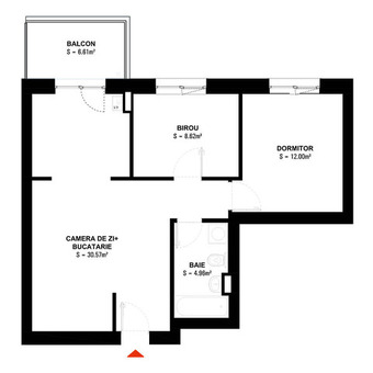 Apartament 2 camere tip 4B plus birou Pallady Hils - 15