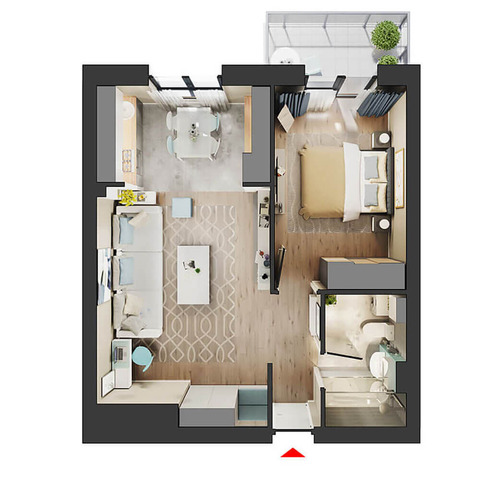 Apartament 2 camere tip 2D Pallady Hils - 9/11