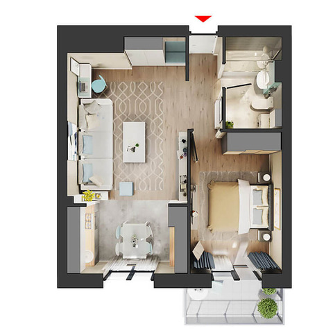 Apartament 2 camere tip 2E Pallady Hils - 10/12