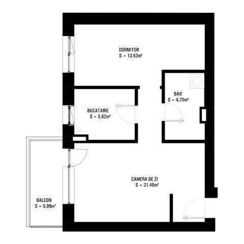 Apartament 2 camere tip 3C - 13/14